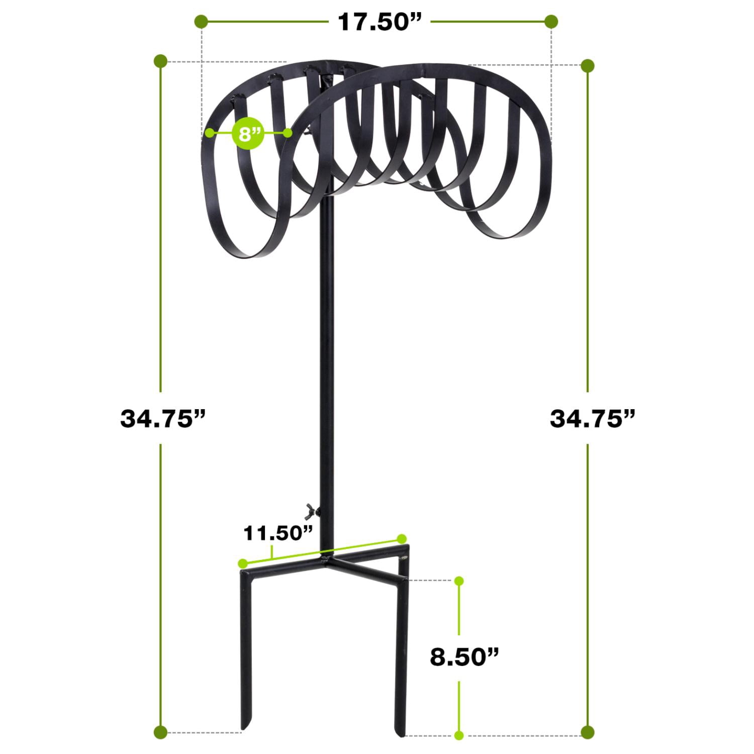 Sorbus Garden Water Hose Holder Stand with Ground Stakes, Holds 125 ft 5/8 in Hose, Black