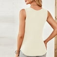 thumbnail image 5 of Umfun Summer Womens Tank Tops V Neck Casual Flowy Sleeveless Shirts for Women Bottoming Slim Short Tops Beige A S, 5 of 5