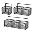 thumbnail image 2 of Cesta de baño colgante de pared sin taladro, 3 unidades, cesta de alambre para frutas, organizador de estante de hierro para ducha, versátil., 2 of 9