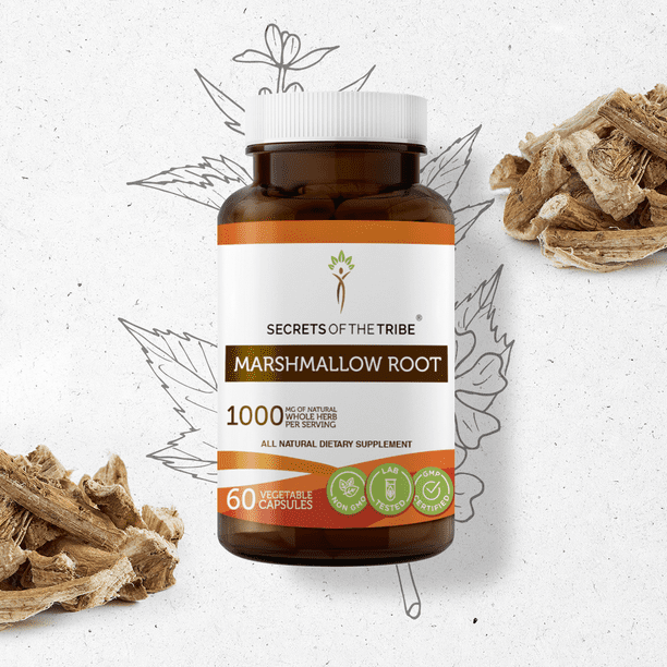 Secrets of the Tribe Marshmallow Root 60 Capsules, Organic Althaea