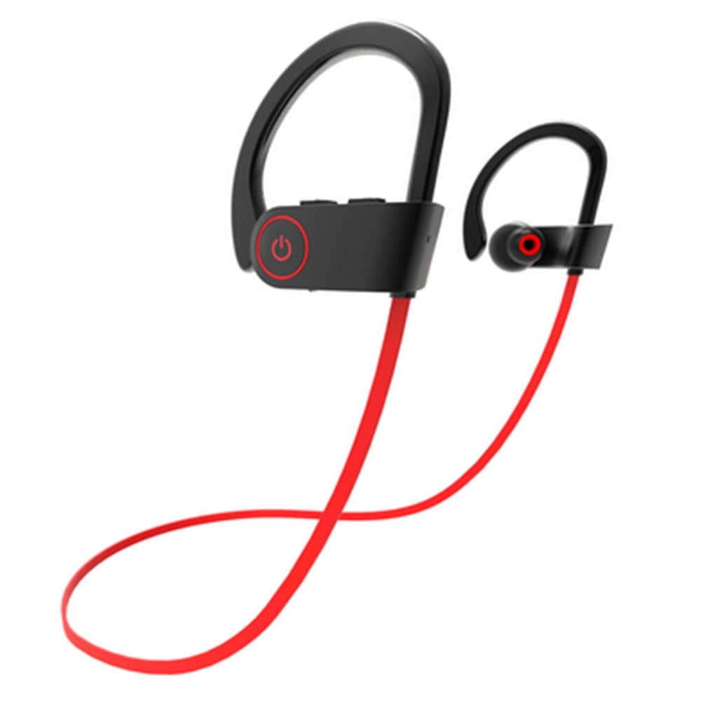 black and red bluetooth headphones