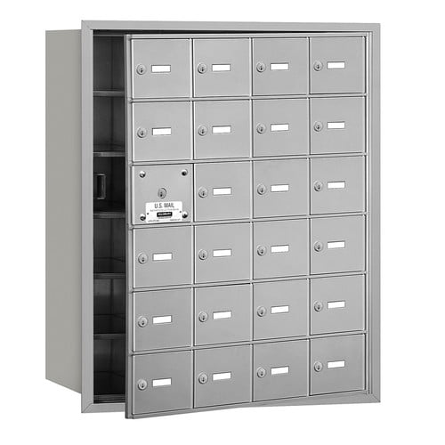 4B+ Horizontal Mailbox (Includes Master Commercial Lock) - 24 A Doors (23 usable) - Aluminum - Front Loading - Private Access