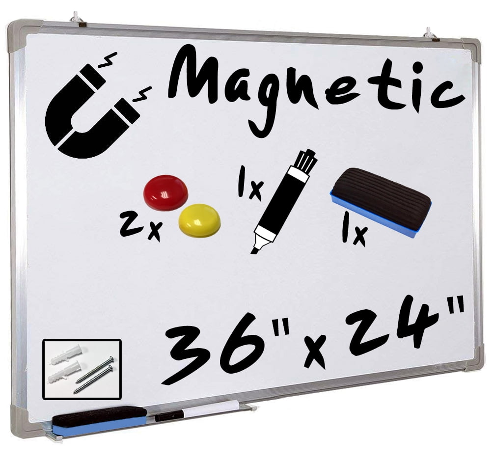 Dry Erase Whiteboard Kit 36" x 24", Aluminum Frame 3 PACK