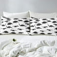 thumbnail image 2 of Erosebridal Bed Sheet Set Twin Dinosaur Sheet Set, Jungle Animal Fitted Sheet Teens Bedroom Decor, Black White Wildlife Dion Flat Sheet Bed Set 3 Pcs with 1 Pillow Case, 2 of 4