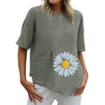 thumbnail image 1 of Birdeem Mode Femmes Été Décontracté Manches Courtes Col Rond Blouse Imprimée T-Shirt, 1 of 4