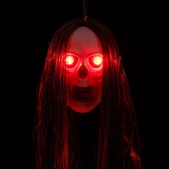 Liamobondopolis Halloween Light-Up Female Ghost Hanging Decor with Red LED Eyes Halloween Lights and Halloween Decor for Porch Doorway and Patio Displays 23.62 in