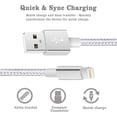thumbnail image 2 of 3-Pack iPhone 4-Foot Nylon Braided High-Speed iPad USB Charger Cable, 2 of 5