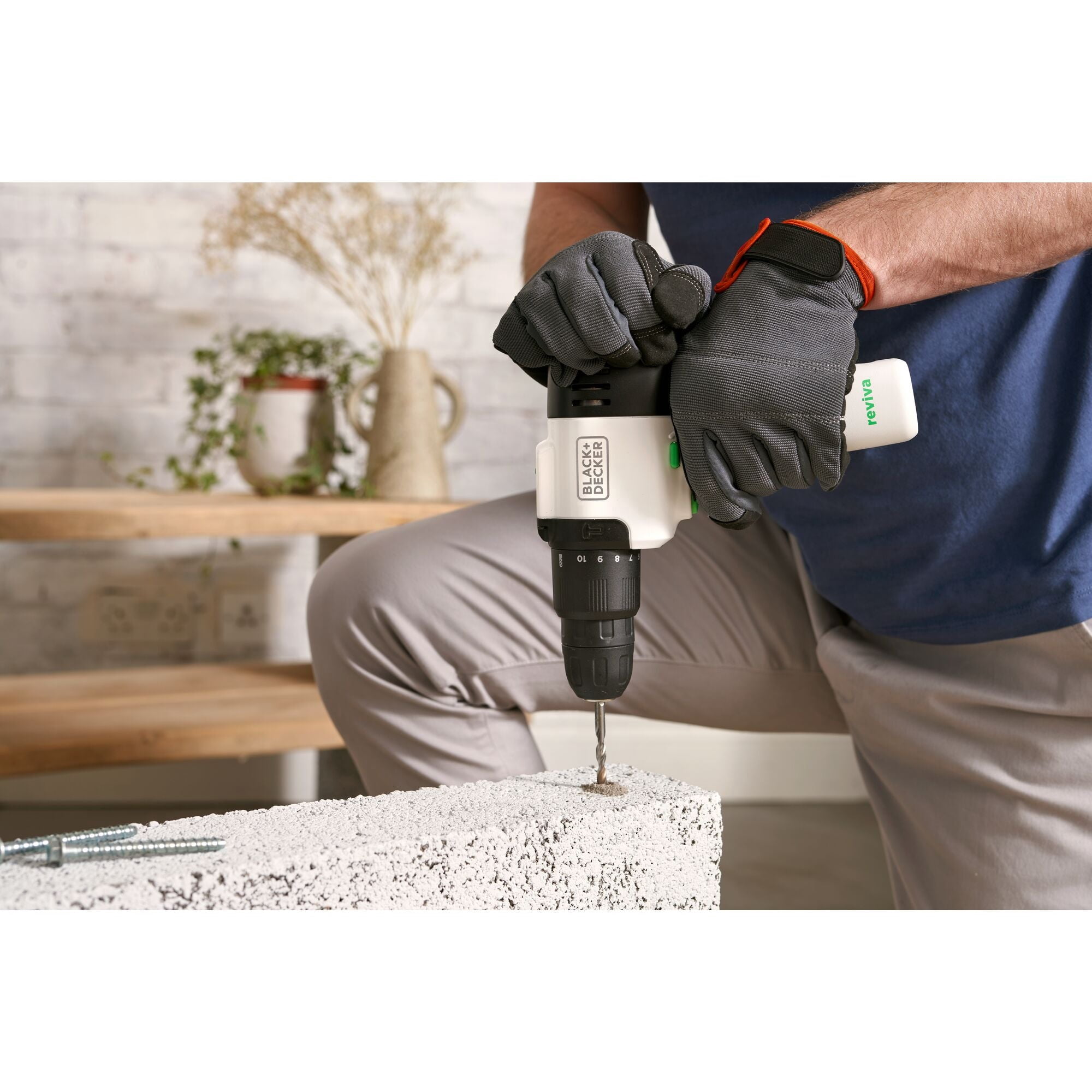 BLACK+DECKER Reviva 12V MAX* Cordless Hammer Drill with Charger and Screwdriver Bit (REVCHD12C)