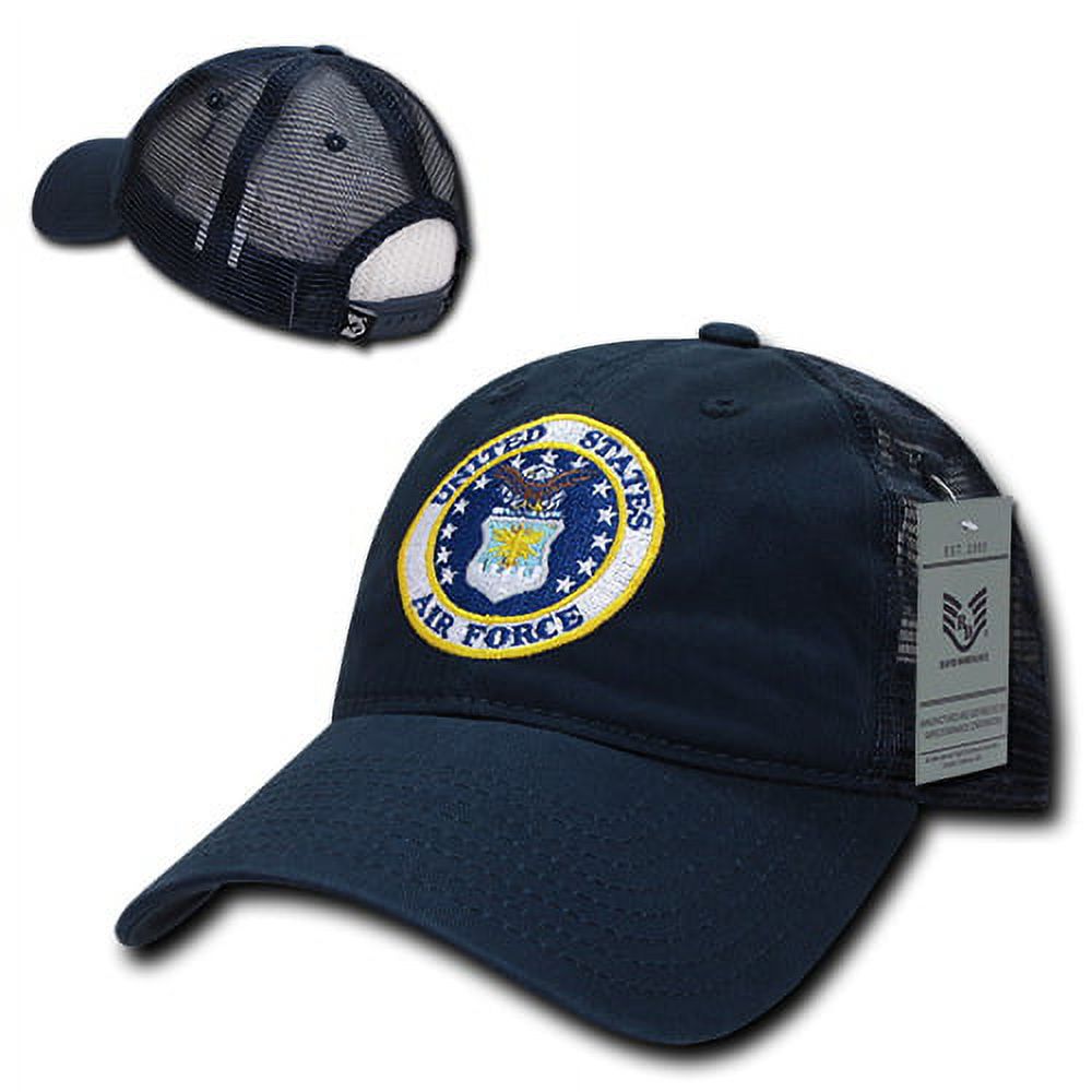 Rapid Dominance Air Force Round Logo Relaxed Trucker Mens Cap [Navy Blue - Adjustable] - image 2 of 3