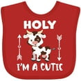 thumbnail image 3 of Inktastic I'm a Cutie White and Brown Holstein Cow with Arrows Boys or Girls Baby Bib, 3 of 4