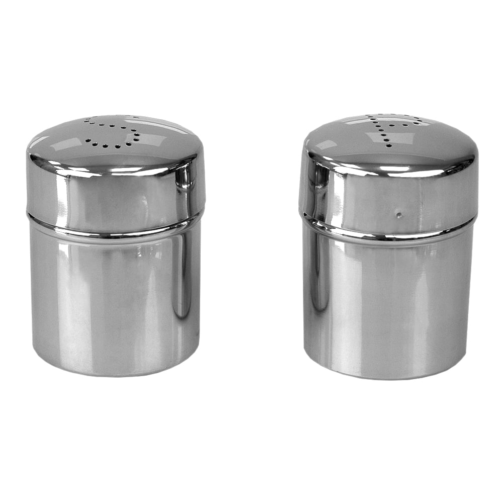 HB 5 Oz. Perforated Label Top Stainless Steel Salt and Pepper Set