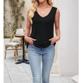thumbnail image 4 of Camisetas Sin Mangas de Verano para Mujer, Camisetas Sin Mangas, Cuello en V, Ropa Informal Holgada, Conjuntos. Negro XXL, 4 of 10