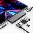thumbnail image 1 of USB C Hub para iPad Pro M2 M1 11/12.9 2022-2018,7-en-1 Hub con 4K@60Hz,USB 3.0,3.5mm Jack,USB Tipo C, 1 of 6