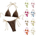 thumbnail image 2 of ShiShine Bikini Sets for Women Cheeky Push up Triangle Top String Thong 2 Piece Bathing Suits Halter Ladies Swimsuit, 2 of 4