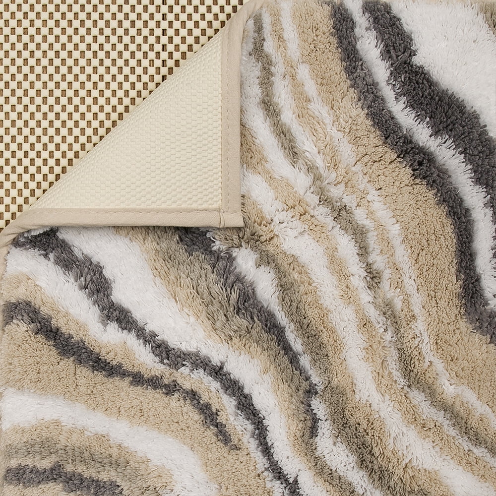 Mohawk Home Serpentine Bath Mat, Taupe, 1' 9" x 2' 10"