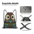 thumbnail image 4 of Xecao Boho Owl Pattern Sports Drawstring Backpack - String Swim Gym Bag with Wet Proof Pocket for Women&Men-Medium, 4 of 6