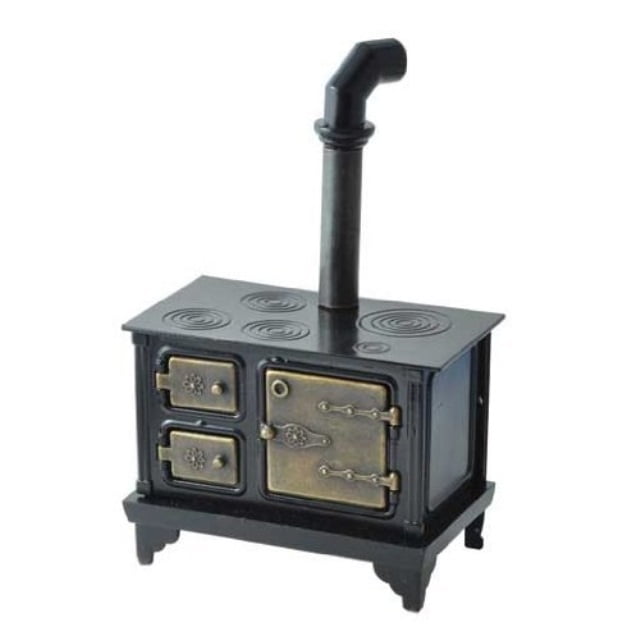 Dollhouse Miniature Antique Pot Belly Stove in Black ~ T6658