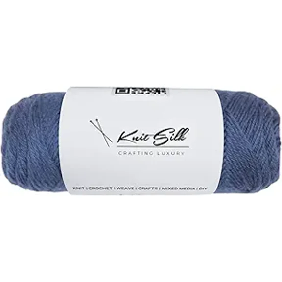 Knitsilk 100% Merino Wool Yarn-Dark blue | 200+ Yards| 100gx2 Count |200 Grams |Friendly Handcrafted Material for Knitting, Crochet, and & Weaving
