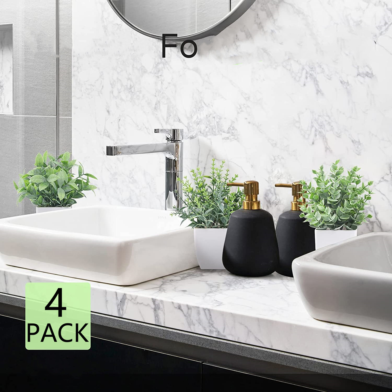Tripumer 4-Pack Artificial Potted Plants, Assorted Greenery photo 2