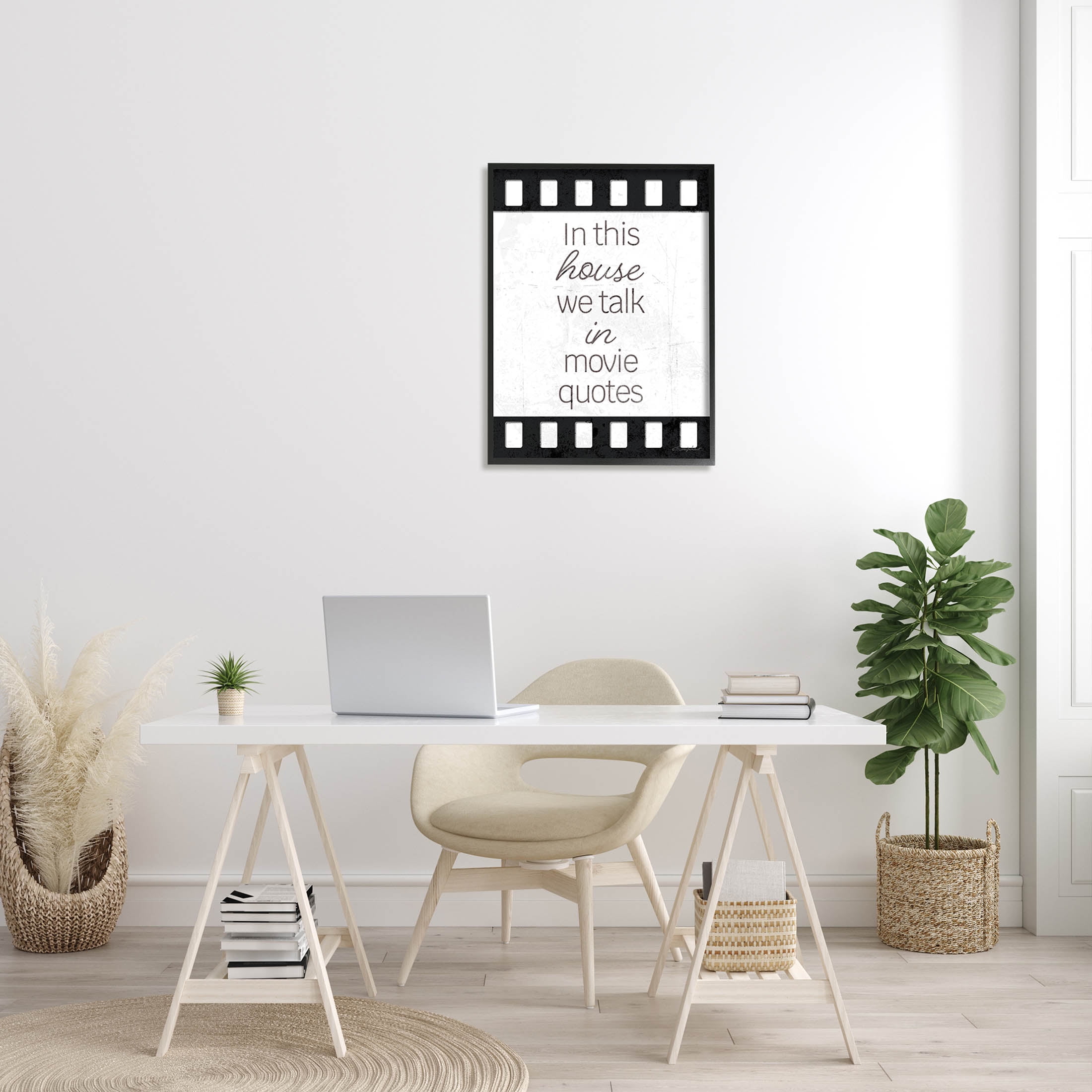 In This House Movie Quotes Phrase Typography Graphic Art Black Framed Art Print Wall Art