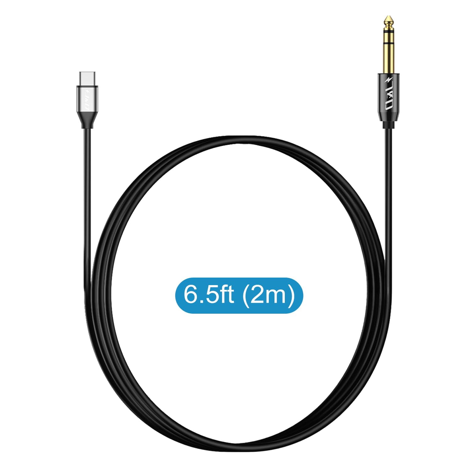 J&D USB-C to 6.35mm TRS Stereo Audio Cable, 6.6 ft – High-Fidelity Adapter for Headphones & Speakers