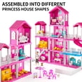 thumbnail image 5 of Pink Girl House Toy set for Kids 3 4 5 6 7 8 Years Old - Villa Girl Toys with 4 Floor 10-Room and 2 Dolls, Furniture Accessories, Pretend Play Indoor Toddler Toys Birthday Gifts for 3-5 6-8, 5 of 10