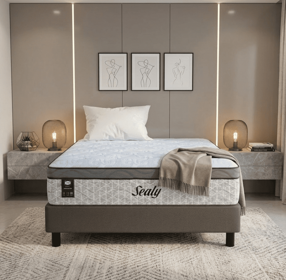 Colchon Queen Size Sealy Premium Ortopédico + Almohada Memory Foam | Tecnología Posturetech
