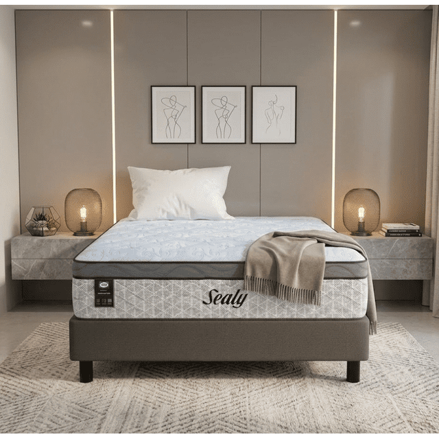 Colchon Matrimonial Sealy Premium Ortopédico + Almohada Memory Foam | Tecnología Posturetech