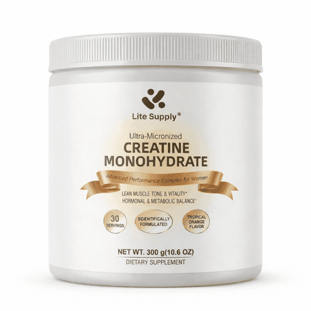 Lite Supply Women’s Creatine Monohydrate Powder 5g – with Myo-Inositol, Collagen, Hyaluronic Acid, Biotin & Folate – Bloating Support with PHGG – Lean Muscle, Energy & Beauty Formula for Women