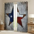 thumbnail image 2 of Vintage Texas Stars Curtains & Drapes Retro Flag Print 30%-50% Blackout Curtains,Grunge Grey Curtains Texas Star Living Room Curtains,American Flag Pattern Window Drapes, 2 of 4