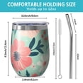thumbnail image 5 of 12oz Stemless Wine Tumblers Floral Pattern Vacuum Insulated Stainless Steel Travel Tumbler Cups Mug with Lid and Straw for Champaign,Cocktail,Beer with Cleaning Brush, 5 of 5