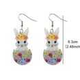 thumbnail image 2 of Women's Earrings Easter Children Girls Earrings Acrylic Cute Rabbit Flower Egg Spring Earrings, 2 of 3