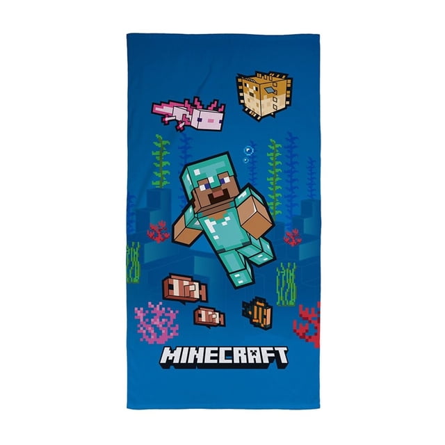 Minecraft - Toalla de Baño Diseño Océano (Azul)