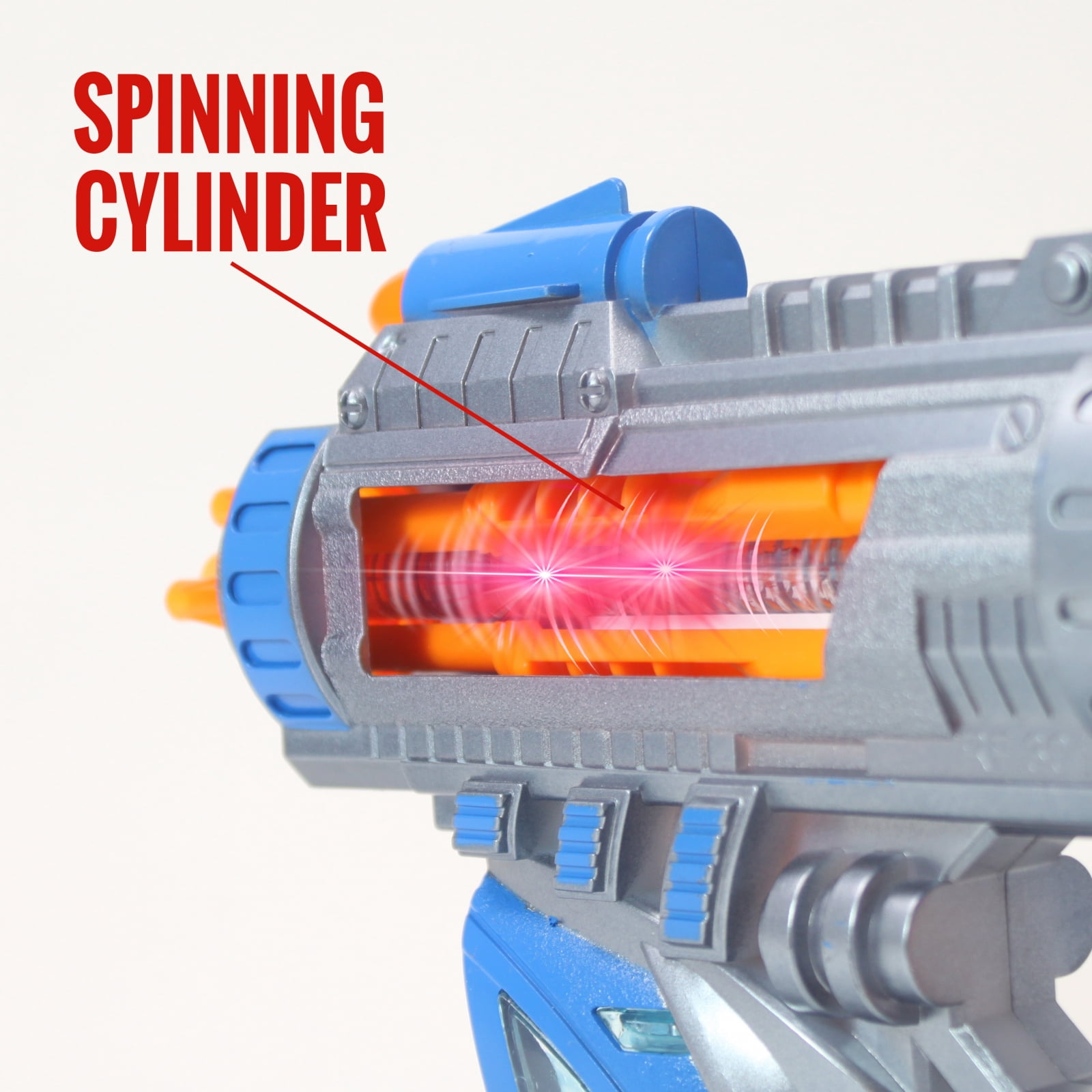 KidFun Superhero Galaxy Toy Gun Space Blaster Lights Sounds, Ages 3-13 Blue