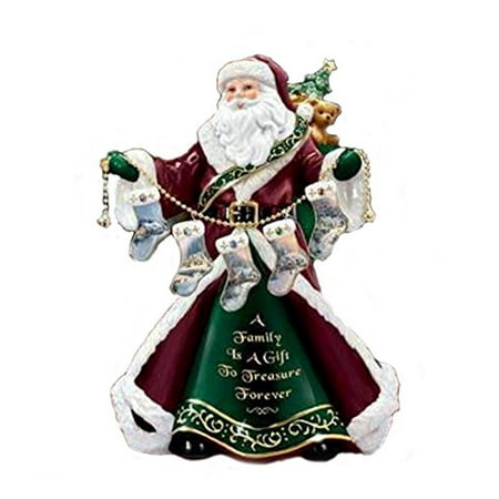 Thomas Kinkade A Family Is A Gift to Treasure Santa Porcelain W/ 12 Birthstone Charms 22 K Gold Accents