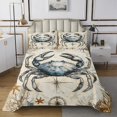 thumbnail image 1 of Erosebridal Sea Crab Coverlet Set King, Vintage Nautical Bedding Set , Compass Decor, 3-Piece, 1 of 5