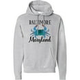 thumbnail image 2 of Inktastic Baltimore Maryland Vacation Blue Crab Adult Hoodie Sweatshirt, 2 of 4