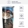 thumbnail image 4 of SKYSONIC Nautical Cat Tumbler Stainless Steel Double Wall Vacuum Reusable Insulated Mug with Straw and Built-in Coaste for Cold and Hot Beverages, 12oz, 4 of 7