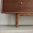 thumbnail image 5 of TV Furniture Solid Red Oak Walnut TV Stand w/ Glass Doors & 2 Drawers | Wood+Glass | TV Size Ranges 70-79 Inches, 5 of 11