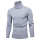thumbnail image 3 of Suéter de cuello alto de moda con base de tiras verticales Suéter de cuello alto informal popular Suéter de gran tamaño para correr para hombres Cantidad, 3 of 5