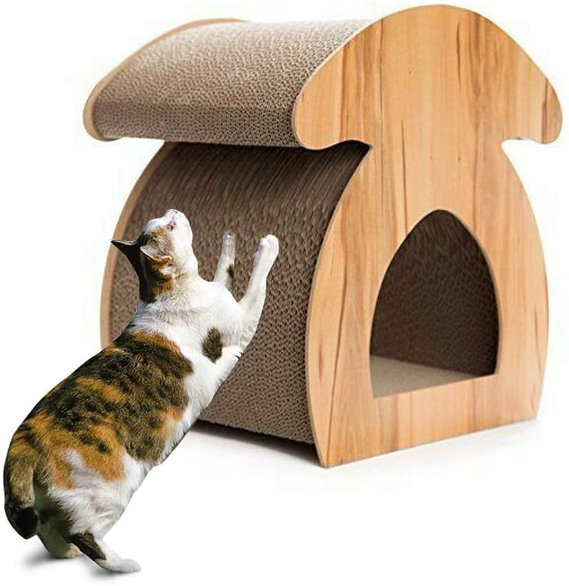 Balacoo Cat Scratcher House Cat House Cardboard Cat Scratching Corrugated Paper Cat Bed House Pet Interactive Toys for Dog Cat Pet