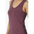 thumbnail image 5 of TheMogan Women's Basic Scoop Neck Racerback Stretch Cotton Tank Top Sleeveless Sporty Tee Dusty Plum XL, 5 of 7