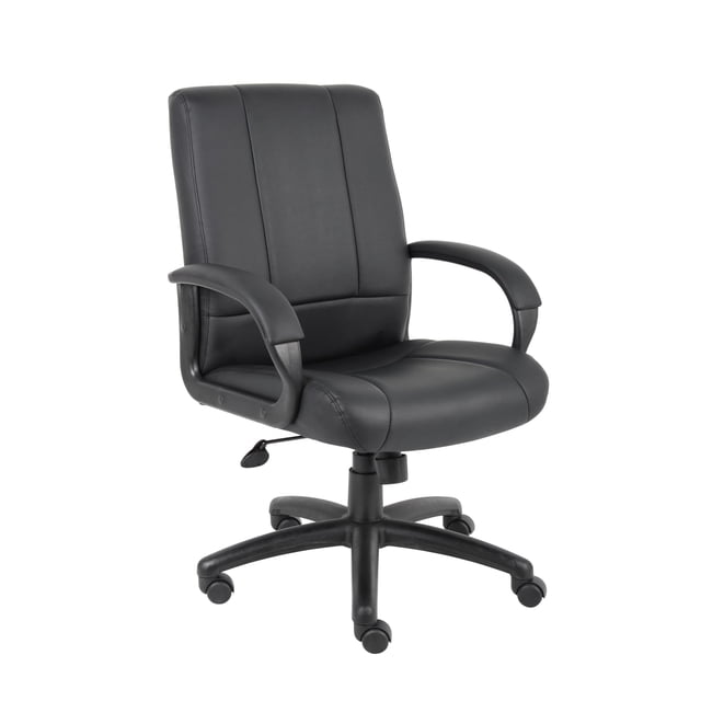 Scranton & Co Contemporary Mid-Back Caressoft Executive Office Chair in Black
