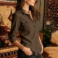 thumbnail image 5 of IUYRTFE Women's Corduroy Blazer Jacket Long Sleeve Lapel Collar Casual Work Coat with Pockets, 5 of 8