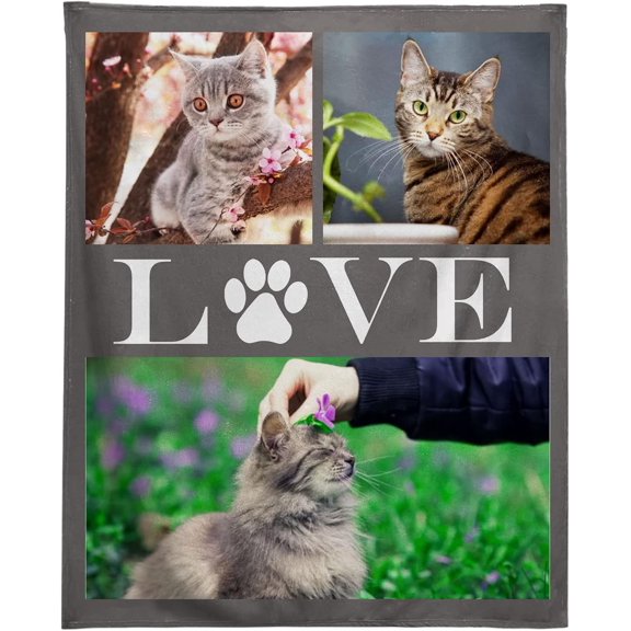 Gifts for Cat Lovers, Custom Cat Themed Blanket Personalised Photo Blanket for Pets, Cat Lovers Gift Ideas Soft Throw Blankets for Women Girls Christmas Birthday Gifts with Cute Cats