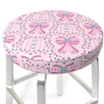 thumbnail image 3 of Hirioo pink bows for Round Bar Stool Seat Covers Washable Stool Cushion Slipcover Elastic Bar Chair Covers for 12-14 Inch Chair-13 inch, 3 of 7