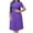 Dark Purple, variant on Summer Dresses for Women 2025 Plus Size Csual Pleated Short Sleeve Crew Neck Short Dress with Zipper Sundresses for Women Beach Fashion