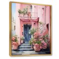 thumbnail image 2 of Designart "Artful Facades Exploring Pink Miami I" Floral Floater Framed Wall Art Living Room, 2 of 7