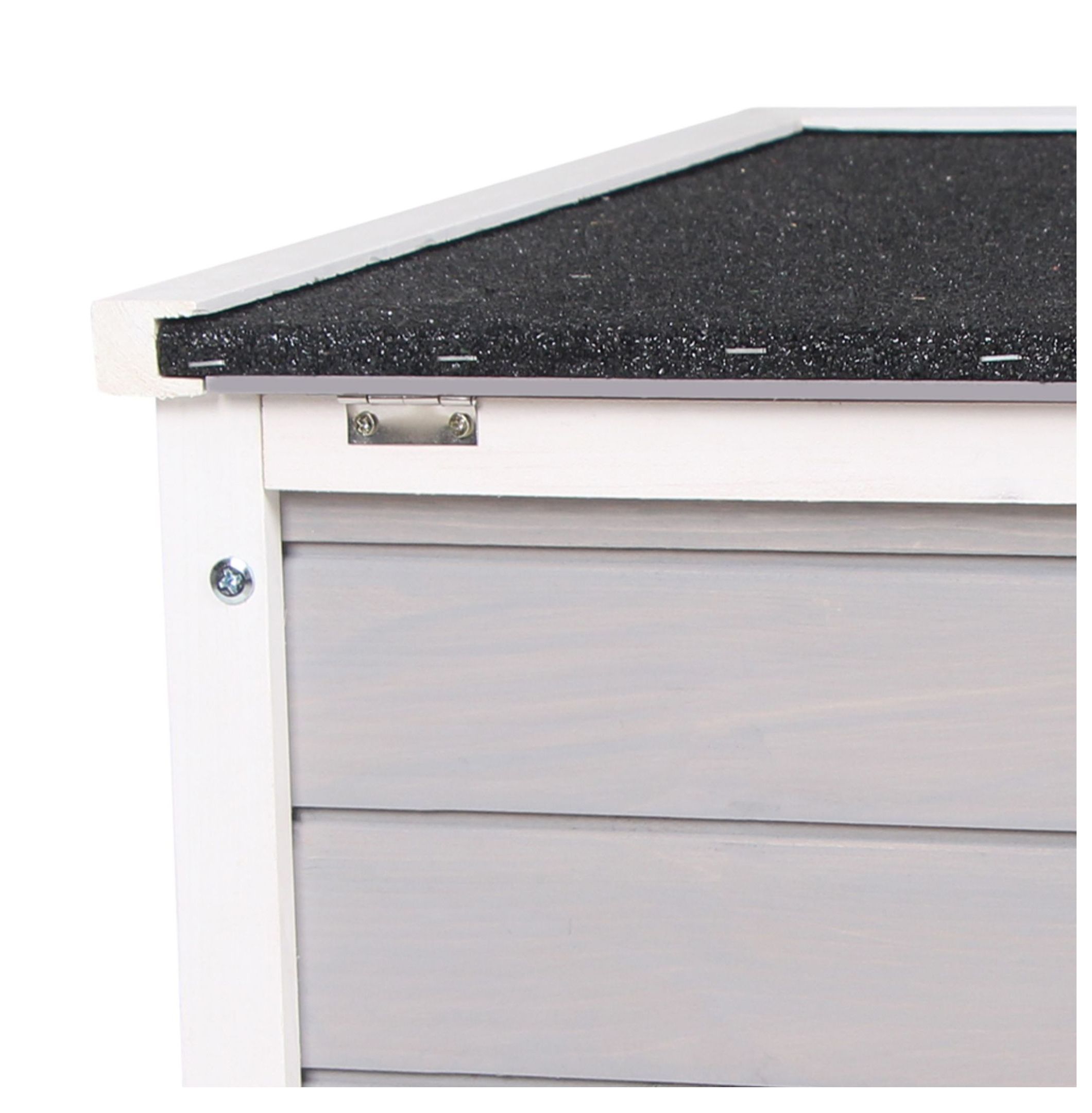 Rabbit Pen, Outdoor Wooden Rabbit Hutch Bunny Guinea Pig Cage with Waterproof Roof Gray