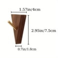 thumbnail image 3 of Solid Wood Triangle Wall Hook with Brass Peg, Screw-Mounted Nordic Style Hanger for Entryway, Bathroom or Kitchen – Set of 4, 3 of 6